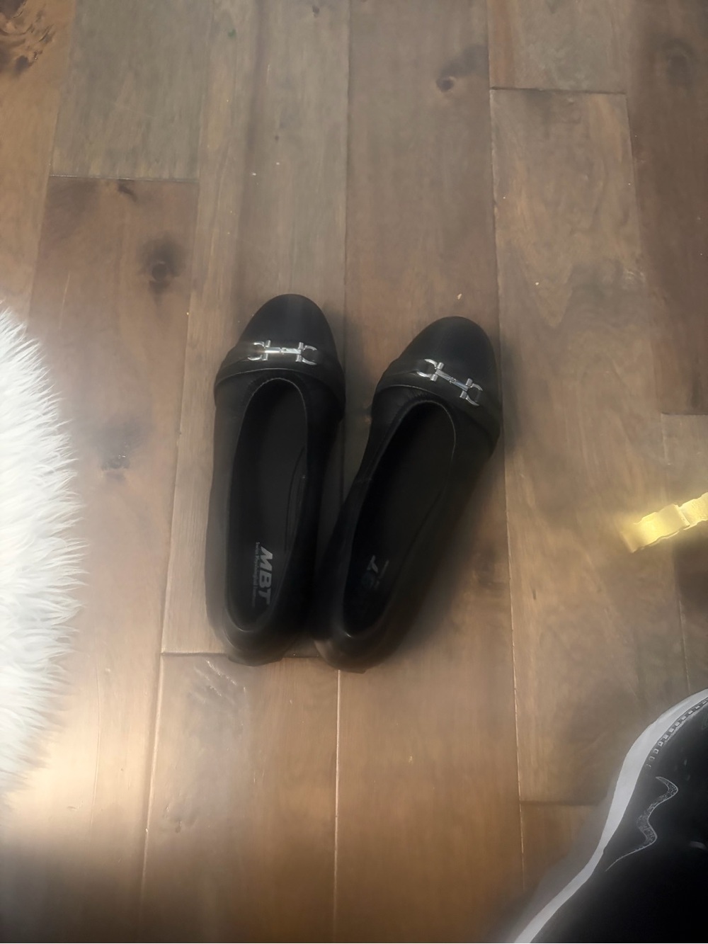 MBT Black Women’s Slip-On Flats with Silver Accent